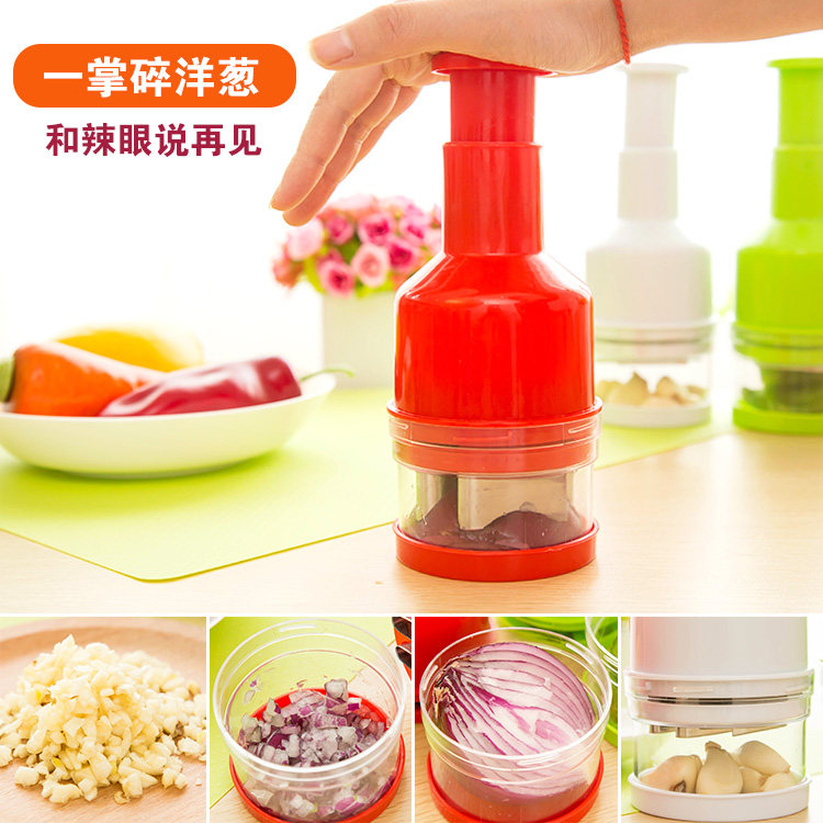 Hand press type Vegetable Cutter Pat Knife Kitchen Multifunction Ginger Garlic Shredders Chopped vegetable Onion Instrumental Net Red God