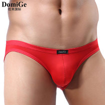 Dumi International Mens Ice Silk Sexy Panties Ultra Thin Breathable U Convex Design Low-rise Tight Stretch Briefs