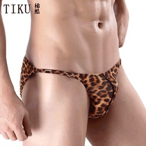 TIKU Tex Mens Bikini Sexy BAO WEN Ice Silk High Fork Panties Ultra-thin Printed Tinny Band Personality breifs