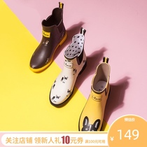 l_rain rain shoes Womens non-slip waterproof rain boots fashion style wear short tube womens water shoes rubber shoes water boots rainy shoes