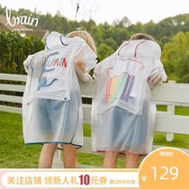 l_rain Childrens raincoat Girls primary school protection boys Transparent printing long full body baby raincoat children