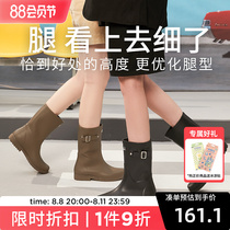 l_rain shoes female middle tube fashion outside wearing anti - skid waterproof adult light rain boots female summer water shoes boots