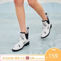 l_rain rain shoes womens non-slip waterproof rain boots fashion adult short tube womens water shoes Water boots adult soft-soled galoshes