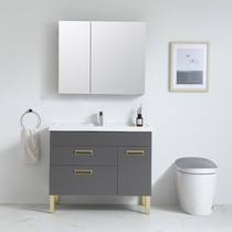 Light luxury post-modern style wash basin high-end stall toilet wash table simple solid wood Nordic bathroom cabinet combination