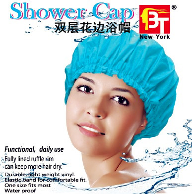 Shower Cap waterproof Cap Shower Cap adult Cap double lace enlarged Luxury Shower Cap