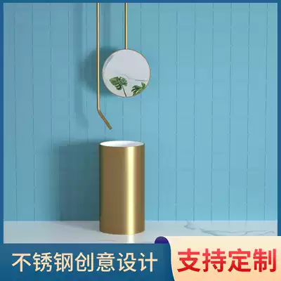Customized makeup room ceiling hanging ceiling induction hot and cold faucet light luxury creative mirror stainless steel wash basin