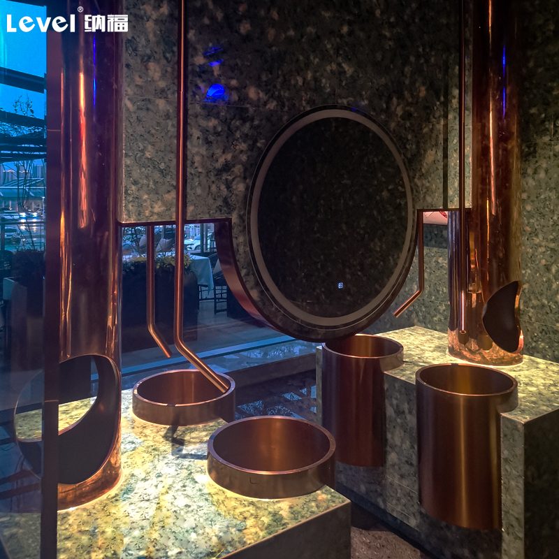 Custom stainless steel wall-mounted washbasin Half hanging basin hanging wall Wash Basin KTV Hotel Public Toilet Makeup Room Washbasin