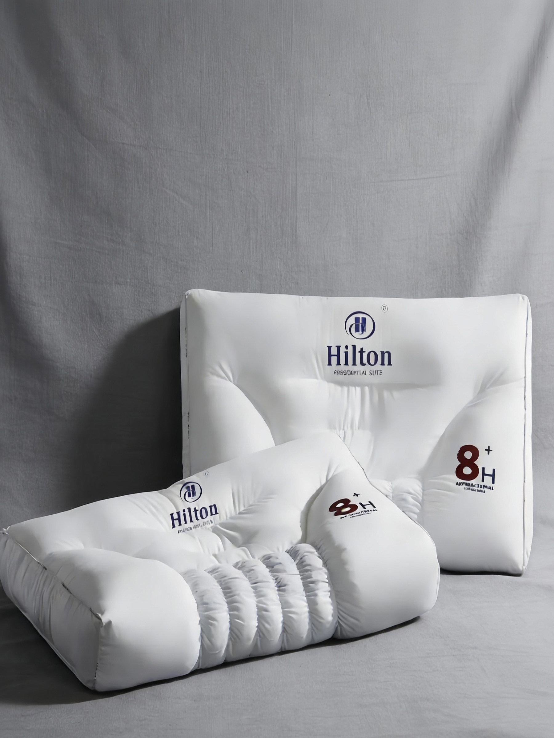 Hilton Pillow for Cervical Spine Protection and Sleep Aid, Five-Star Hotel Exclusive Memory Foam Buckwheat Pillow Core, a Pair for Adult Men