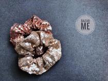 BAZAR ME European and American elegant champagne gold rose gold glitter childrens hair rope hair accessories 2 one Assembly