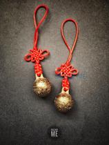 BAZAR ME Chinese folk handicrafts double-sided lettering copper bell mini China year-old safe single