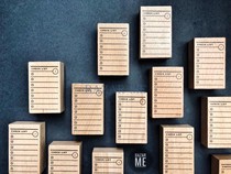 BAZAR ME LIST weekly plan beech wood material Small Seal CHECK LIST without ink pad