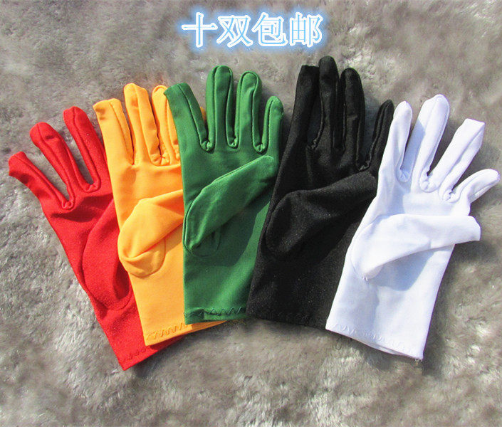 Children's gift instrument white gloves boys and girls tight hands smooth elastic performance doing exercises dancing flag-raising thin full finger