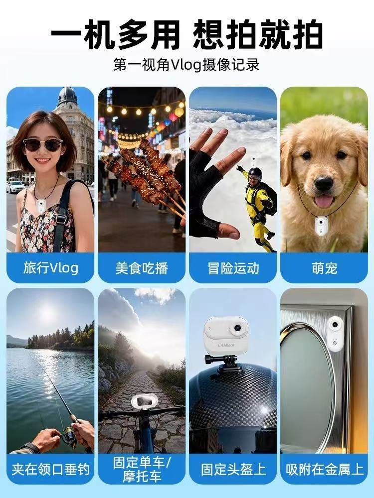 Sports Thumb Camera with Magnetic Mount, Anti-Shake Action Camera for Cycling, High-Definition Video Recording, Vlog Travel Thumb Camera