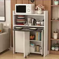 Обеденный стол 1,2 м, большой круглый 65 см, боковой шкаф, черно-белый