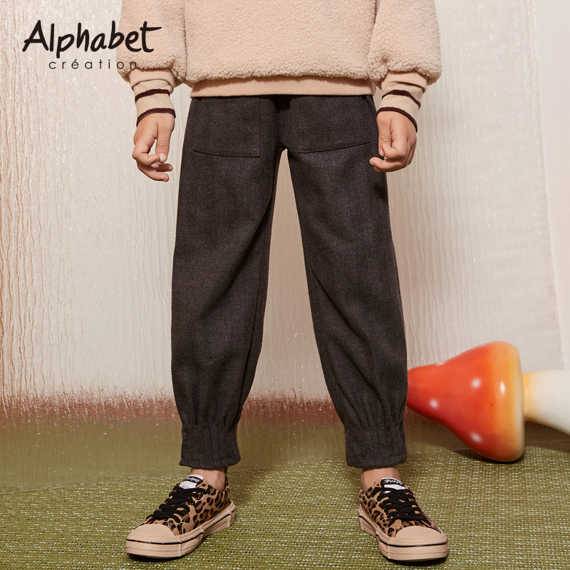 Efabe i childrens 2019 cô gái mùa đông váy quần sweatpants trẻ em quần dày quần tây giản dị quần lông.