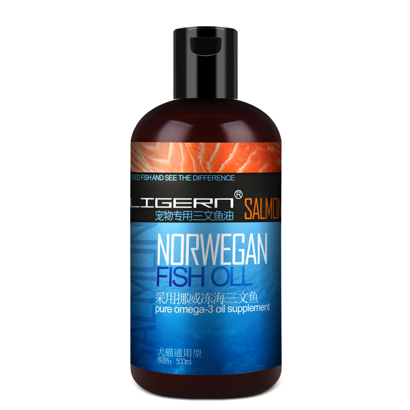 LIGERN宠物狗狗猫猫三文鱼油泰迪贵宾金毛萨摩耶美毛包邮500ml