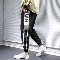 Hong Kong Tidal Wave Spring Autumn Season Striped Sweatpants Boys Ins Port Wind 100 Hitch Loose Sports Casual Bunches Kharen Pants