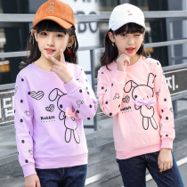 Childrens clothing girls  sweaters 2021 new autumn long-sleeved T-shirt childrens Korean western style round neck pullover bottoming shirt tide