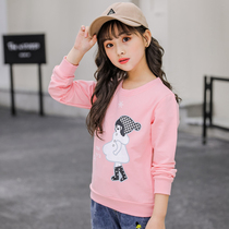 Girls  autumn bottoming shirt 2021 new childrens clothing childrens net red long-sleeved T-shirt large childrens T-shirt autumn sweater