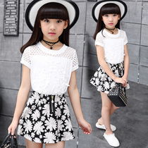 Childrens Fashion Summer Clothing 2022 New Girls Suit Childrens Skirts Two Sets Summer Short Sleeves CUHK Children Casual Suits