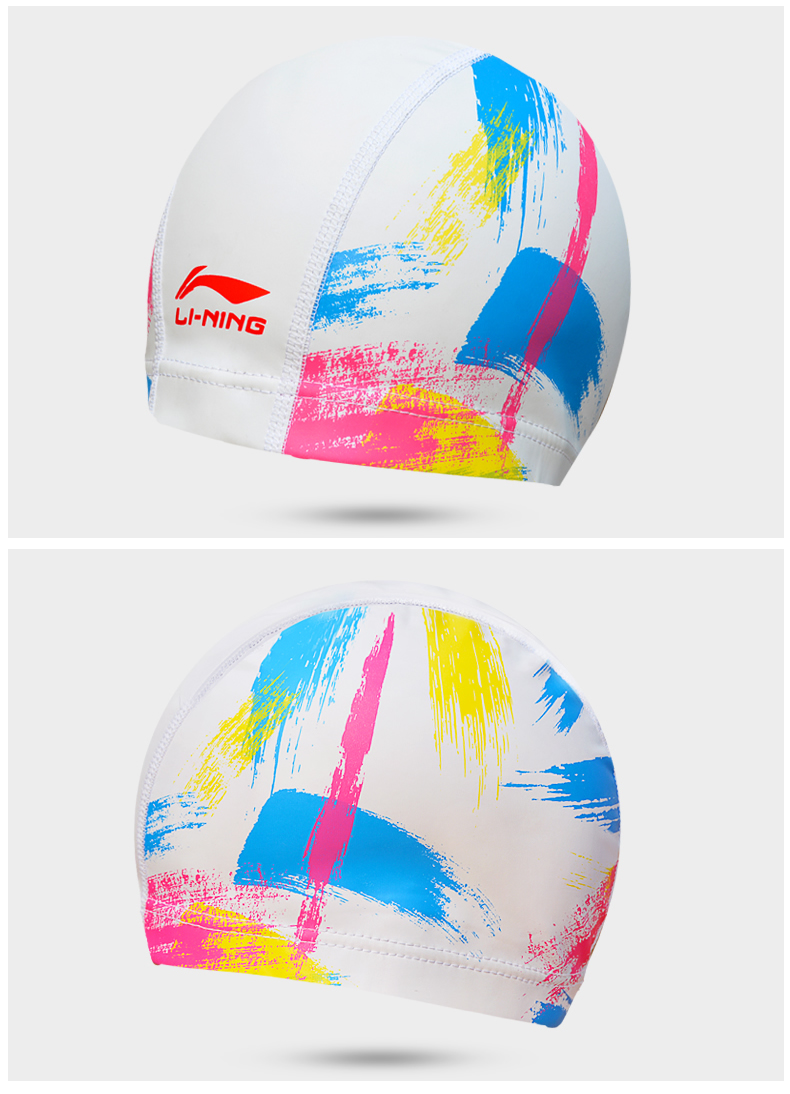 Mũ bơi chính hãng Li Ning nam và nữ silicone chuyên nghiệp pu phủ kín không thấm nước không có đầu người mới trẻ em suối nước nóng nón bơi arena