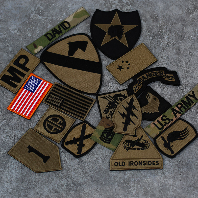 American embroidered badge CP armband combat suit set logo chest strip name strip flag sticker rank morale badge velcro