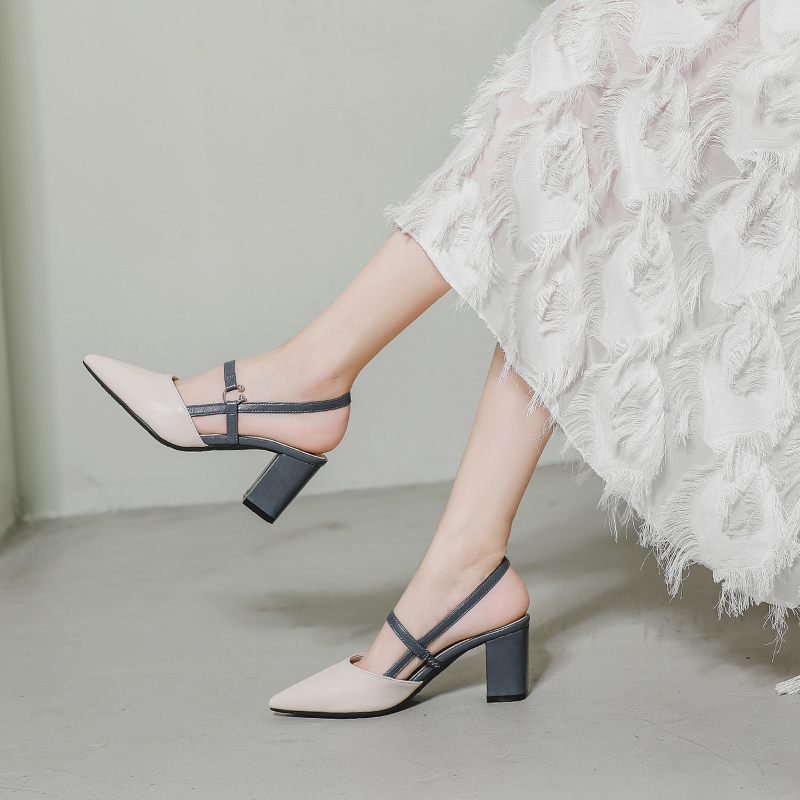 Chunky Heel Closed-Toe Sandals for Women, Mid-Heel Trendy Hollow Shoes, 2026 Summer New Versatile Fresh Style High Heels for Young Girls Chunky Heel Closed-Toe Sandals for Women, Mid-Heel Trendy Hollow Shoes, 2026 Summer New Versatile Fresh Style High Heels for Young Girls
