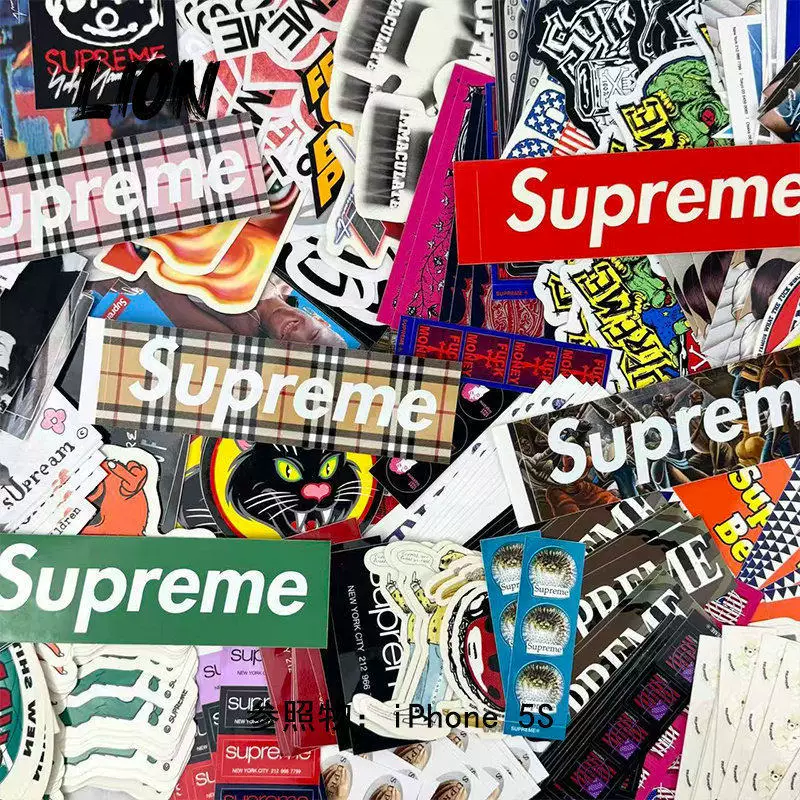 В наличии коллекция подлинных наклеек Supreme на протяжении лет, чемодан для телефона/планшета, автомобильный холодильник, персональный тренд