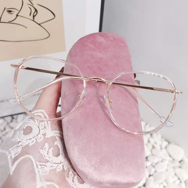 Retro myopia glasses female Korean version of the tide net red glasses frame has a degree can be matched with plain flat light mirror male big face thin