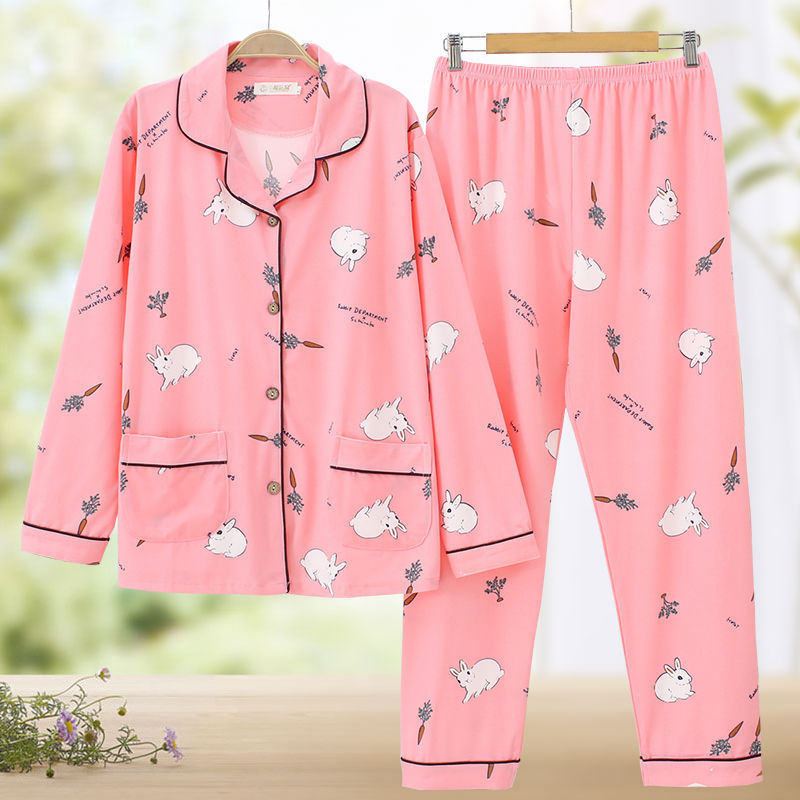 Plus Size Pajamas for Women, Spring and Autumn, Extra Large Size, Loose Fit, Autumn and Winter Cardigan, Long Sleeve, Pure Cotton, Maternity Wear, Loungewear Set Plus Size Pajamas for Women, Spring and Autumn, Extra Large Size, Loose Fit, Autumn and Winter Cardigan, Long Sleeve, Pure Cotton, Maternity Wear, Loungewear Set