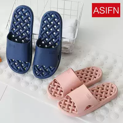 Bathroom slippers, male non-slip bath, no water, anti-odor, hole, hole, hole, no smell, bottom home, no smelly female summer