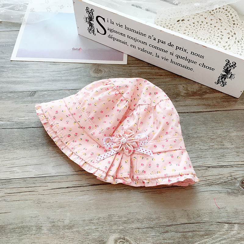 Baby hat 3-6-9-12 months female baby Summer slim Sun Hat Pink Princess Cap Super Cute Sun Hat