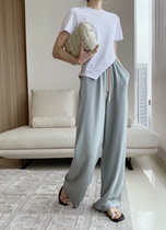Clearance does not return the original 159 yuan GRACETINA hanging loose wide leg pants women mint green casual pants
