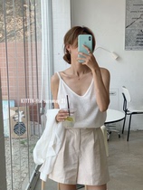 KITTIN Hong Kong flavor Korean version 2021 new season simple careful machine fashion girl age reduction solid color vest women
