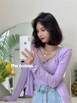 Clearance does not return the original 119 yuan the lemon camisole vest knitted cardigan women