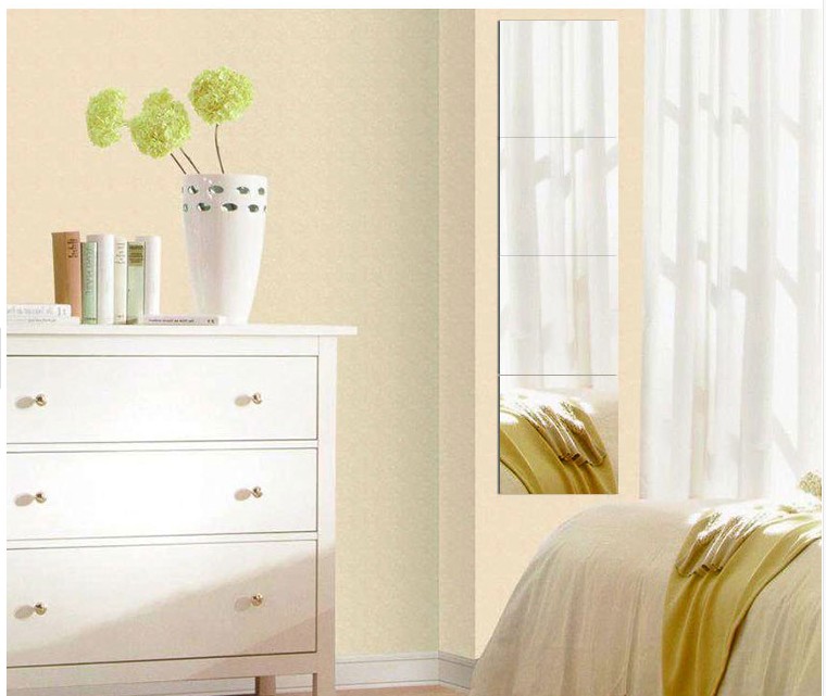 Dán tường không khung kết hợp mặc quần áo gương phù hợp gương toàn thân gương treo dán khiêu vũ gương ký túc xá khâu gương - Gương gương lớn