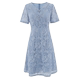 Sanconi Elegant Lady Gulfstream Blue Neck V-neck High Waist Slim Solid Color Lace Dress Women's New Product Mall Shopping Mall ແບບດຽວກັນ