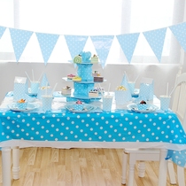 Cake shelf disposable childrens birthday party tableware decorated with dessert dish disk cup tablecloth