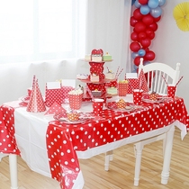 Childrens birthday party tableware plate disposable cake frame dessert decoration table layout paper cup cloth