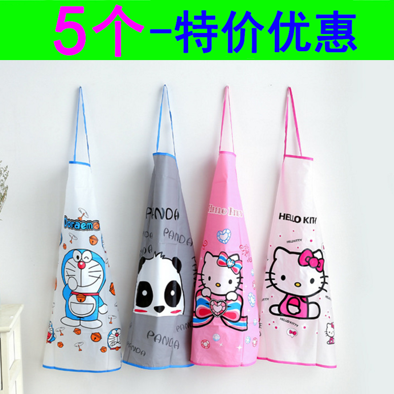 Kitchen anti-oil sleeveless skirt Han version cute princess apron Skirt Cartoon Waterproof Apron Half Body Kt Apron-Taobao