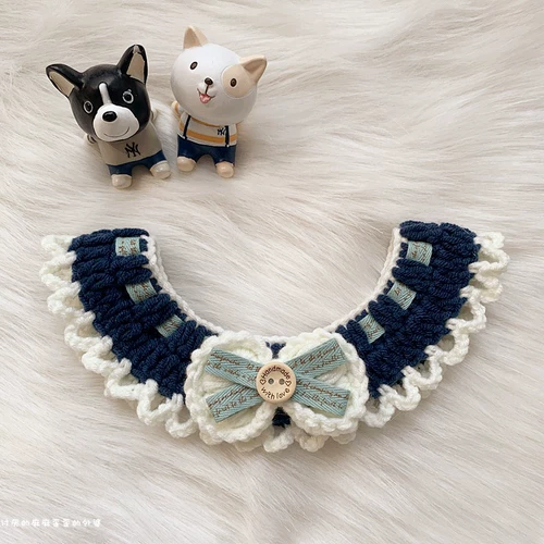 Трикотажный шарф, чокер, плетеный крючок для вязания ручной работы, шерстяной нагрудник, слюнявчик