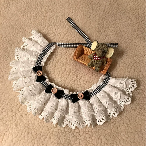 Аксессуар, ожерелье, чокер, колокольчик с бантиком, кружевная галстук-бабочка, слюнявчик, нагрудник, кот, домашний питомец