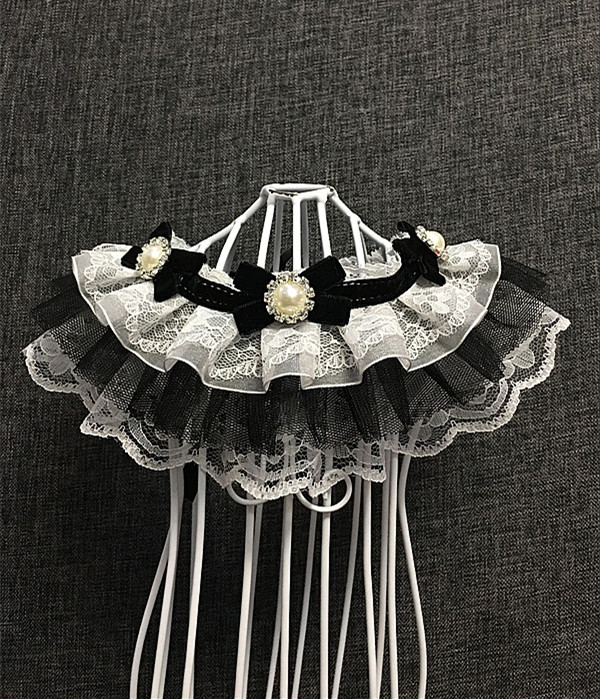 Cat Scarf Dog Pet Jewelry Collar Bell Bow Tie Lace Dog Slobber Bib Necklace