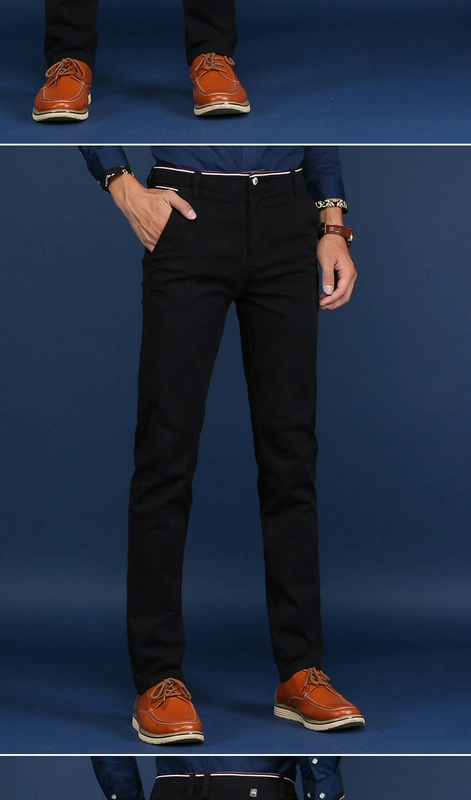 Quần dài nam cực mỏng co giãn thường xuyên quần lửng ống suông nam quần dài quần dài nam phiên bản Hàn Quốc của xu hướng - Crop Jeans