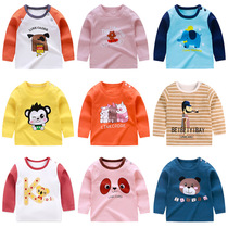 Childrens long-sleeved t-shirt pure cotton autumn 2021 new 1-6-year-old boy girl top baby baby cartoon Korean version