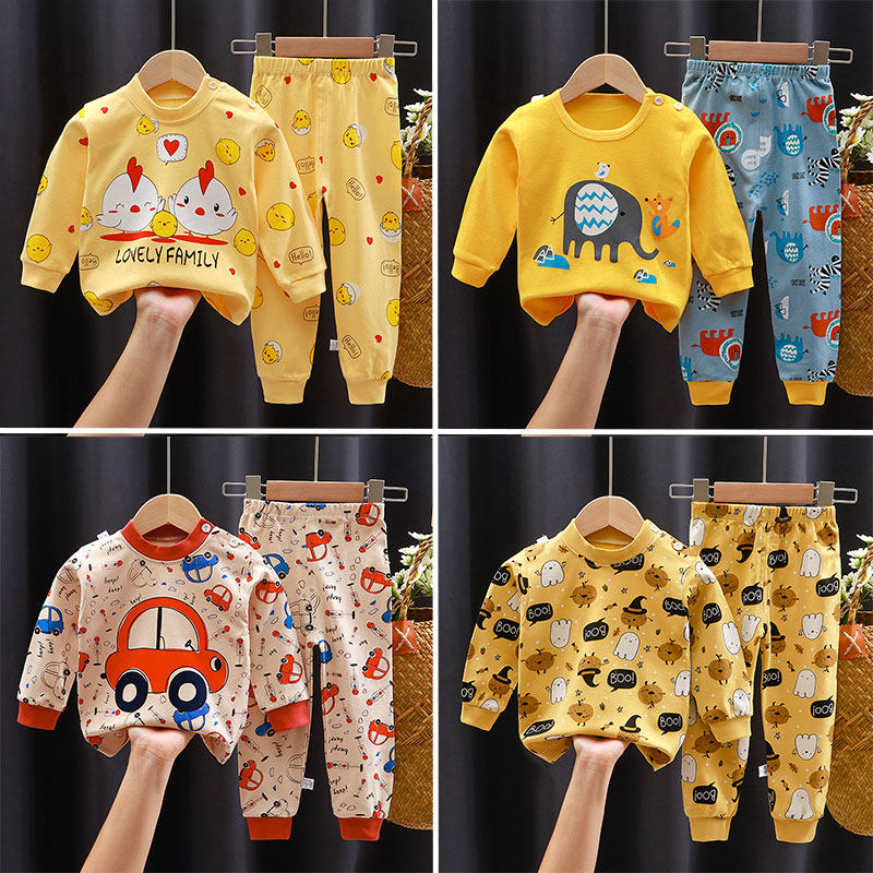 Children's underwear set for autumn clothing 2022 new pure cotton baby boy girl's home conserved autumn clothes sanitary pants