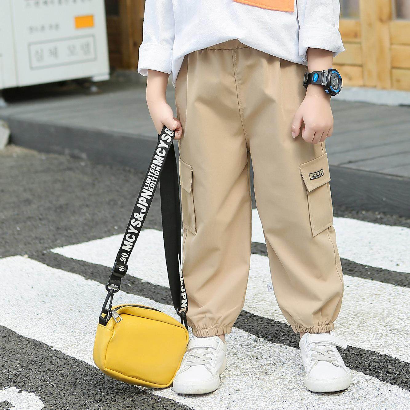 Children's work pants spring autumn 2022 new boys casual pants for children casual pants Long pants Korean damp 1-6 years old