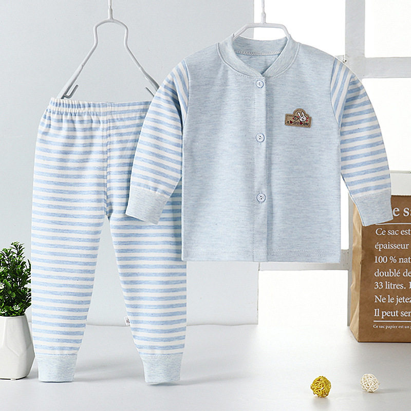 2022 new boys and girls baby colorful cotton autumn clothes sanitary pants suit spring and autumn children's cotton baby cardigan underwear