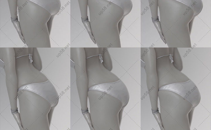 DAZ studio 3D 女性人物角色臀部外形控制3D模型