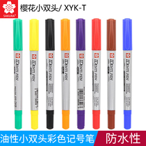 Japanese SAKURA cherry blossom oil marker XYK small double-head marker pen hook-up Pen Waterproof and not easy to fade CD pen CD pen color marker full 6